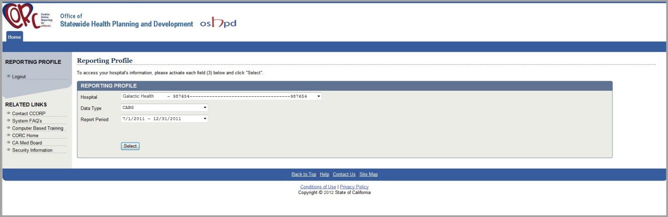 CORC Reporting Profile