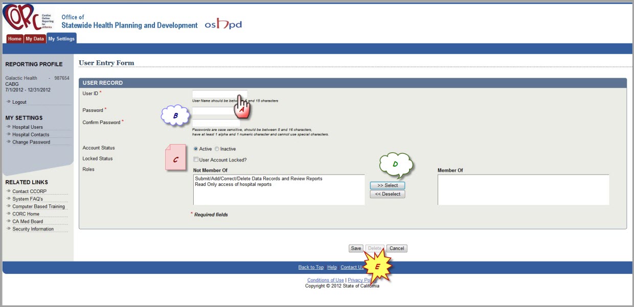 Update Hospital User Password